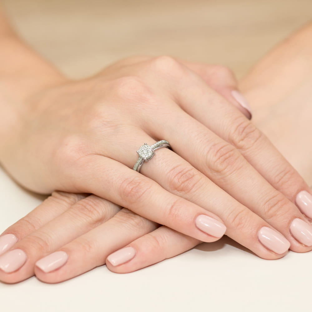 Pierścionek Diament 0,08ct białe złoto 4 Pierścionek Diament 0,08ct białe złoto - obrazek 4