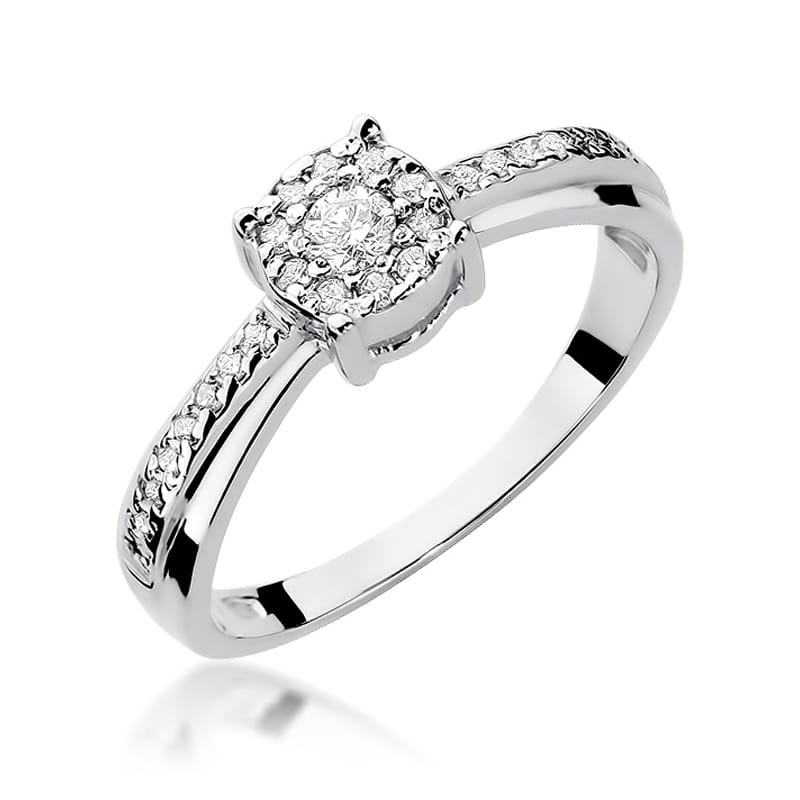 Pierścionek Diament 0,08ct białe złoto 1 Pierścionek W302 Diament 0