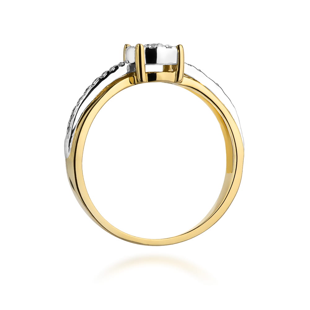 Pierścionek Diament 0,08ct żółte złoto 3 Pierścionek Diament 0,08ct żółte złoto - obrazek 3