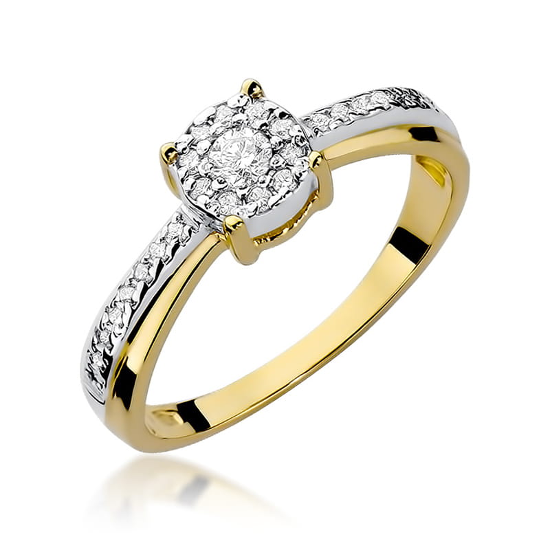 Pierścionek Diament 0,08ct żółte złoto 1 Pierścionek W302 Diament 0