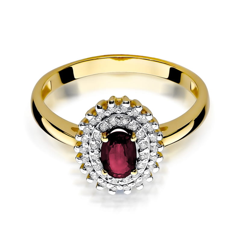 Pierścionek Rubin 0,60ct żółte złoto 2 60ct żółte złoto Jubiler Kraków BigDIAMOND