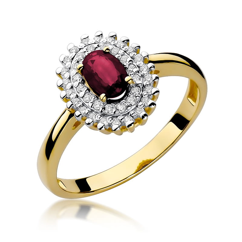 Pierścionek Rubin 0,60ct żółte złoto 1 Pierścionek W303 Rubin 0