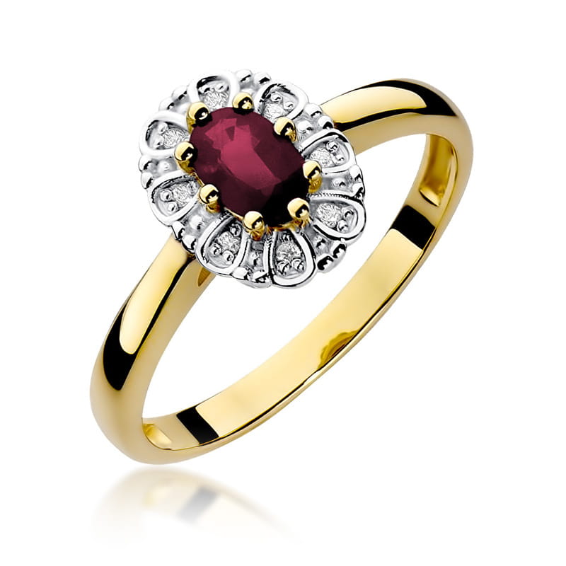 Pierścionek Rubin 0,60ct żółte złoto 1 Pierścionek W304 Rubin 0
