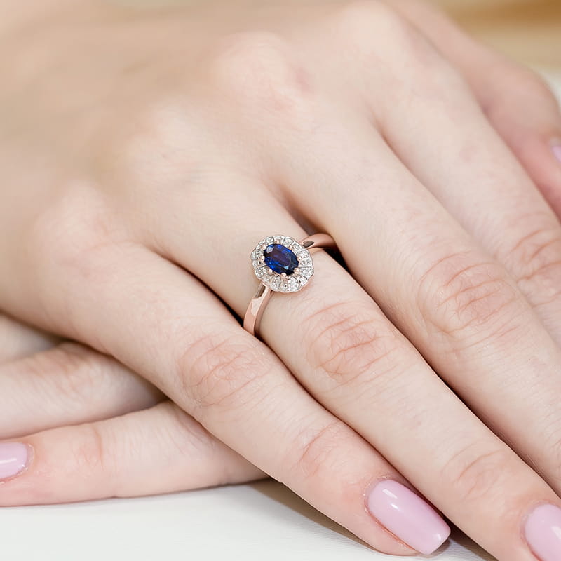 Pierścionek Szafir 0,70ct różowe złoto 4 Pierścionek Szafir 0,70ct różowe złoto - obrazek 4