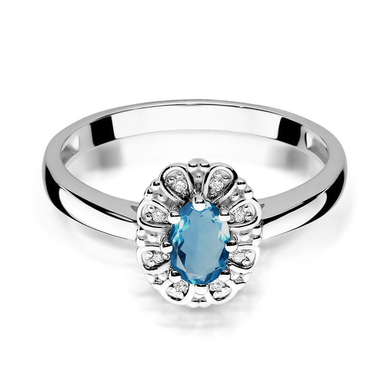 Pierścionek Topaz London Blue 0,50ct białe złoto 2 50ct białe złoto Jubiler Kraków BigDIAMOND