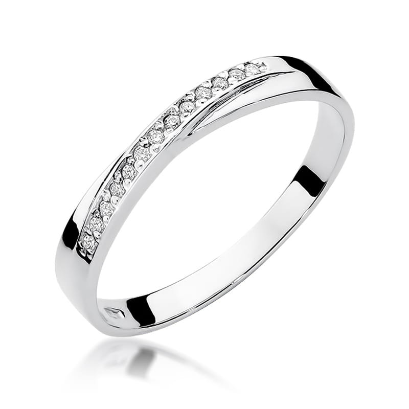 Pierścionek z diamentami białe złoto 1 Pierścionek W305 z diamentami białe złoto Jubiler Kraków BigDIAMOND