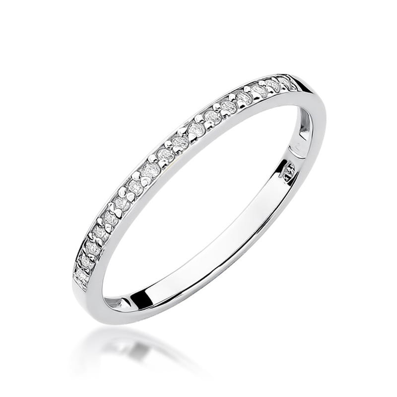 Pierścionek z diamentami białe złoto 1 Pierścionek W306 z diamentami białe złoto Jubiler Kraków BigDIAMOND