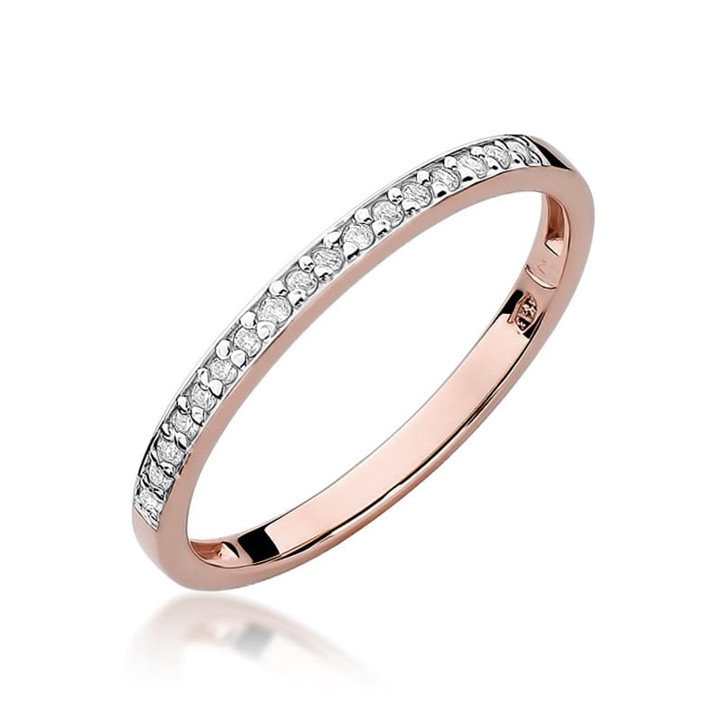 Pierścionek z diamentami różowe złoto 1 Pierścionek W306 z diamentami różowe złoto Jubiler Kraków BigDIAMOND