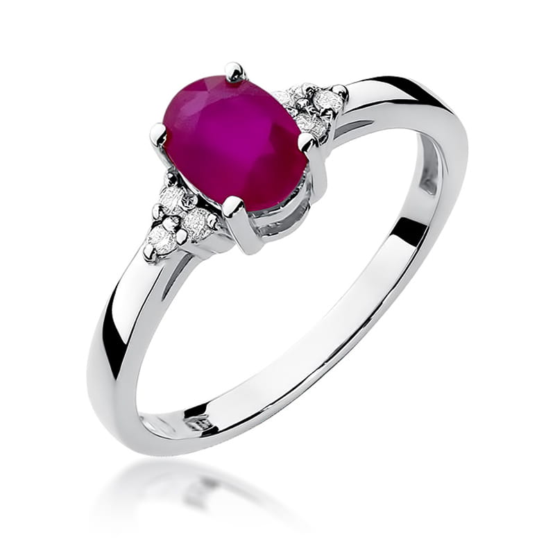 Pierścionek Rubin 1,00ct białe złoto 1 Pierścionek W308 Rubin 1