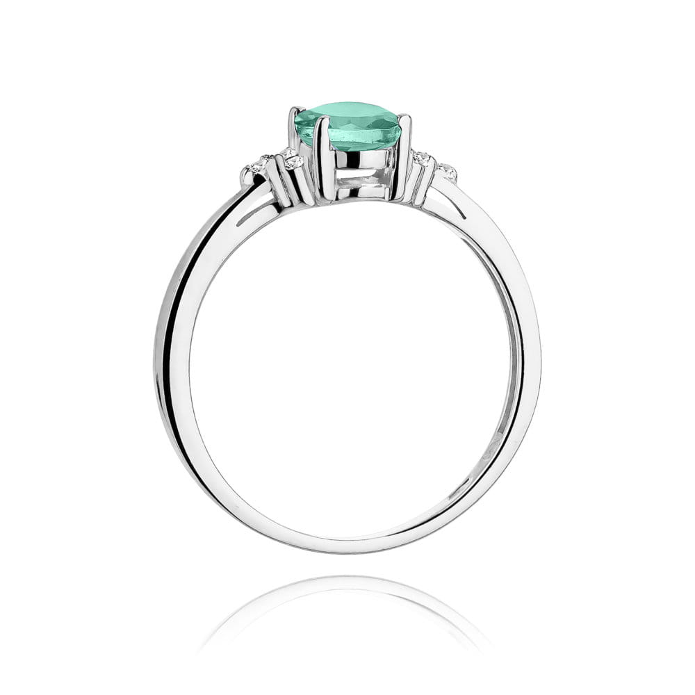 Pierścionek Szmaragd 0,80ct białe złoto 3 Pierścionek Szmaragd 0,80ct białe złoto - obrazek 3