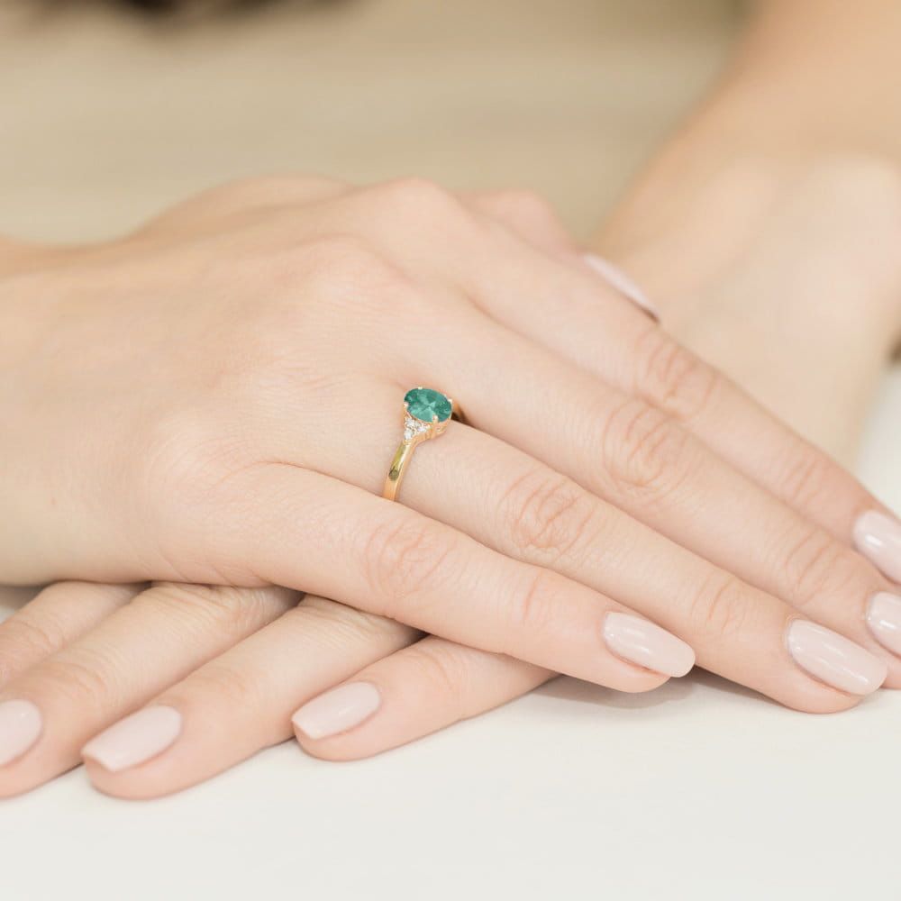Pierścionek Szmaragd 0,80ct żółte złoto 4 Pierścionek Szmaragd 0,80ct żółte złoto - obrazek 4