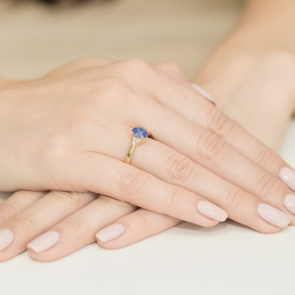 Pierścionek Tanzanit 0,70ct żółte złoto 4 Pierścionek Tanzanit 0,70ct żółte złoto - obrazek 4