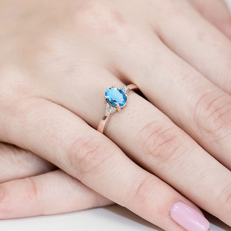 Pierścionek Topaz 0,90ct różowe złoto 4 Pierścionek Topaz 0,90ct różowe złoto - obrazek 4