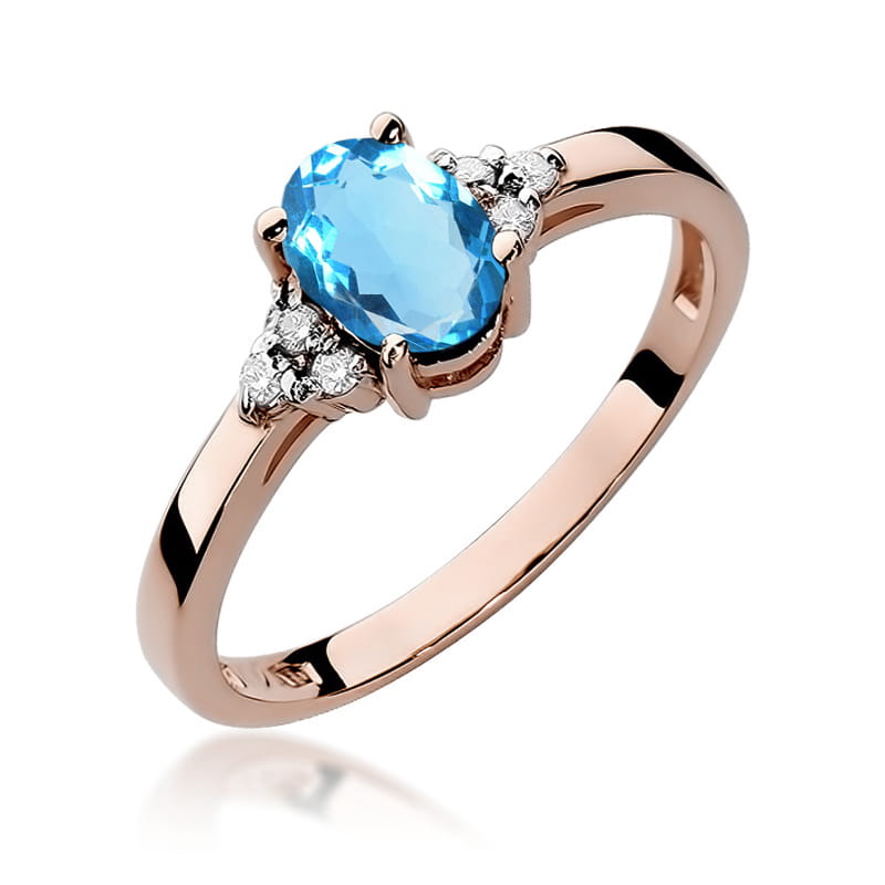 Pierścionek Topaz 0,90ct różowe złoto 1 Pierścionek W308 Topaz 0