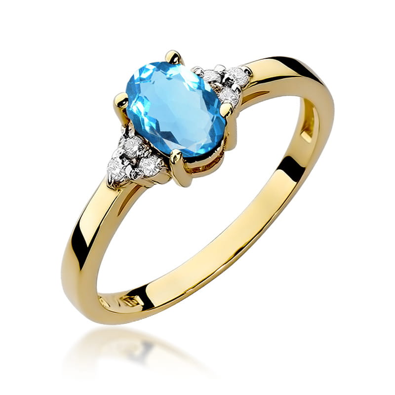 Pierścionek Topaz 0,90ct żółte złoto 1 Pierścionek W308 Topaz 0