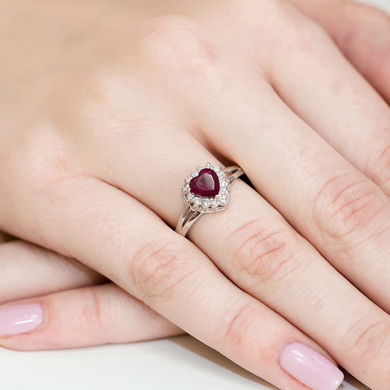 Pierścionek Rubin 1,10ct białe złoto 4 Pierścionek Rubin 1,10ct białe złoto - obrazek 4