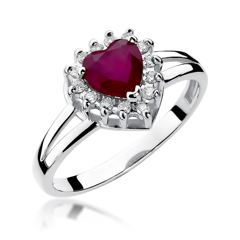 Pierścionek Rubin 1,10ct białe złoto 1 Pierścionek W310 Rubin 1