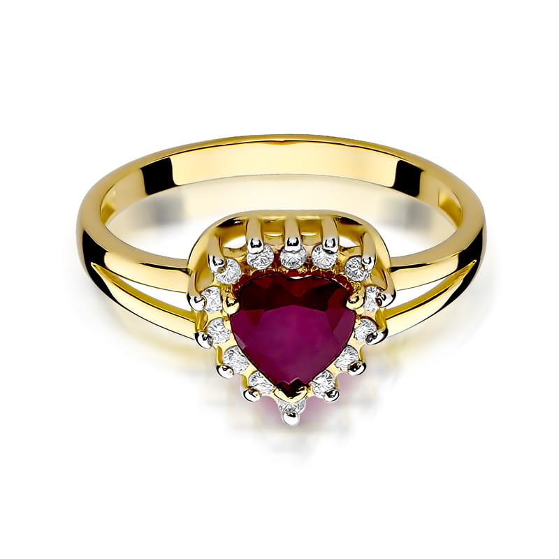 Pierścionek Rubin 1,10ct żółte złoto 2 10ct żółte złoto Jubiler Kraków BigDIAMOND