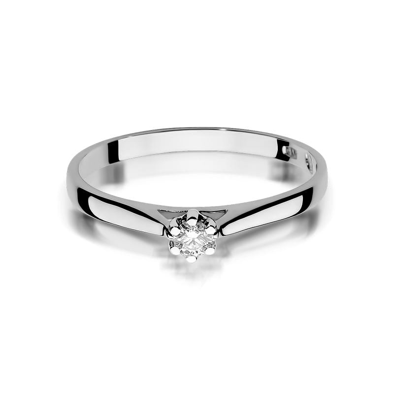 Pierścionek Diament 0,10ct białe złoto 2 10ct białe złoto Jubiler Kraków BigDIAMOND