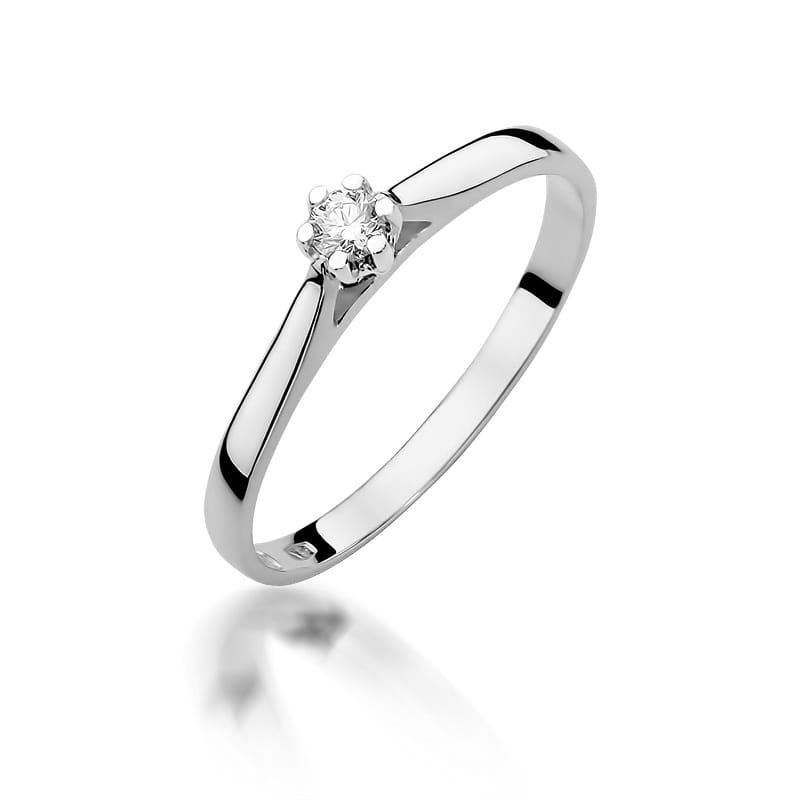Pierścionek Diament 0,10ct białe złoto 1 Pierścionek W311 Diament 0