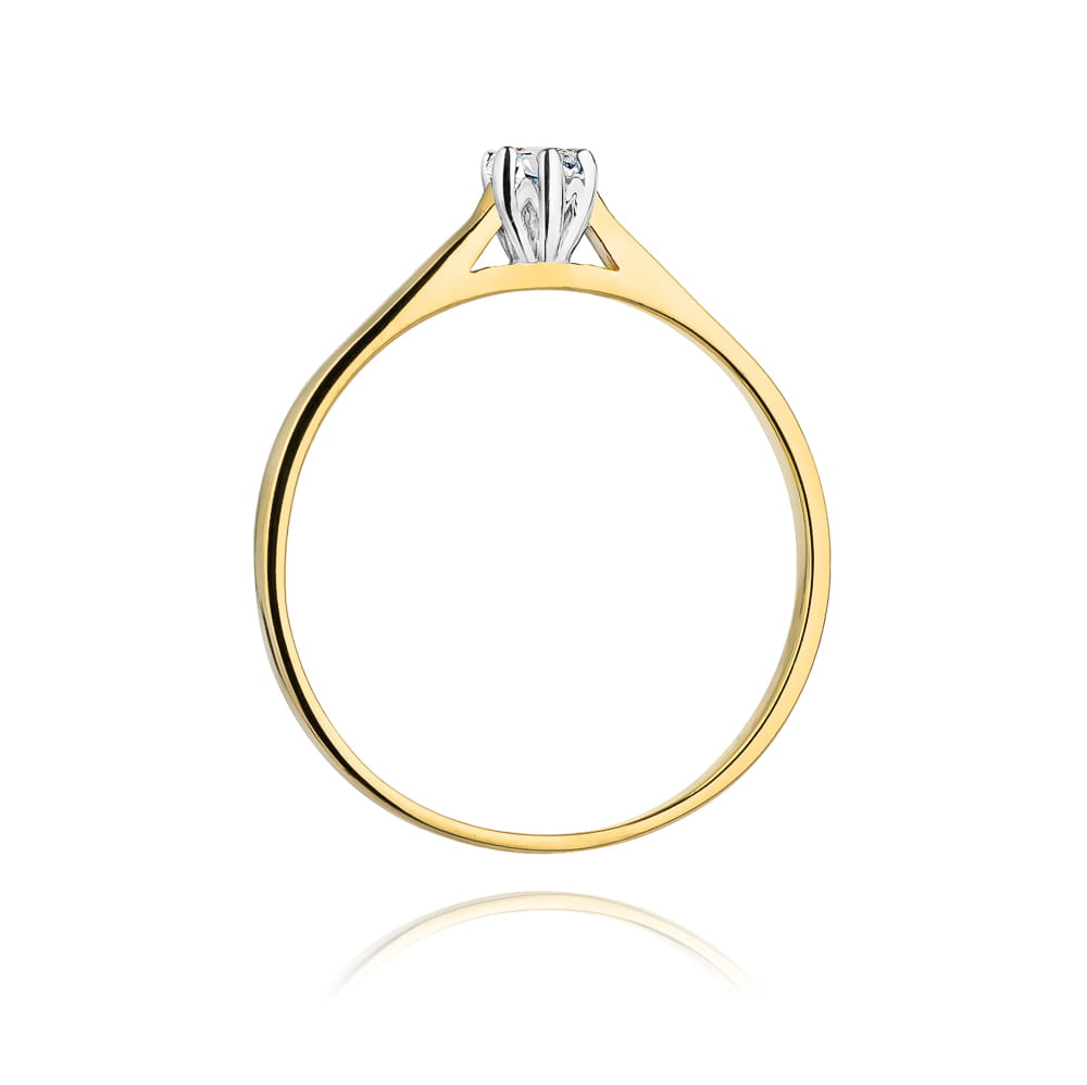 Pierścionek Diament 0,10ct żółte złoto 3 Pierścionek Diament 0,10ct żółte złoto - obrazek 3