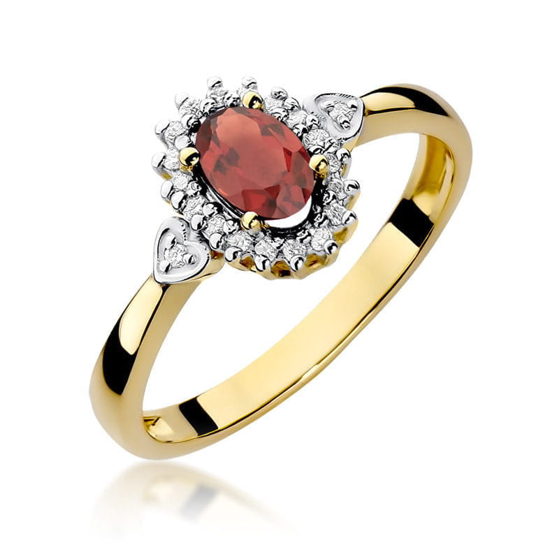Pierścionek Granat 0,50ct żółte złoto 1 Pierścionek W312 Granat 0