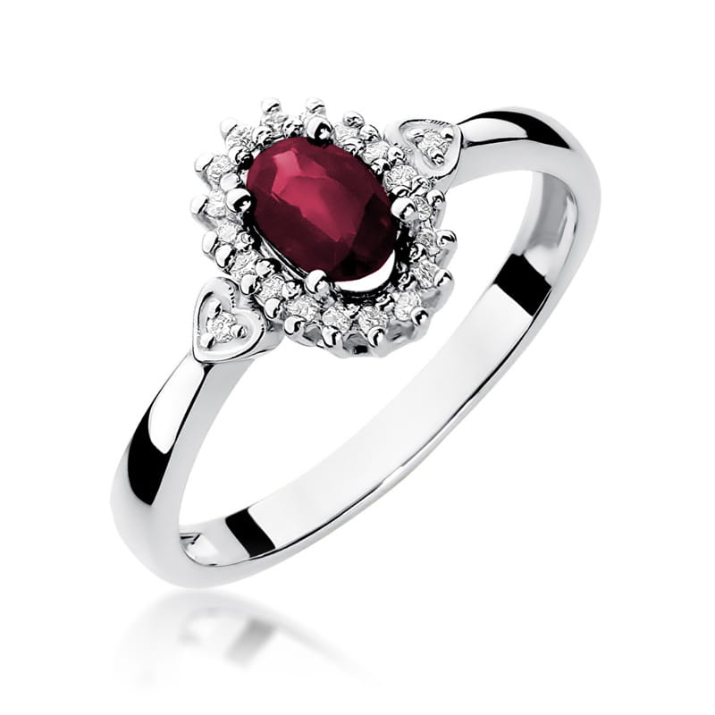 Pierścionek Rubin 0,60ct białe złoto 1 Pierścionek W312 Rubin 0