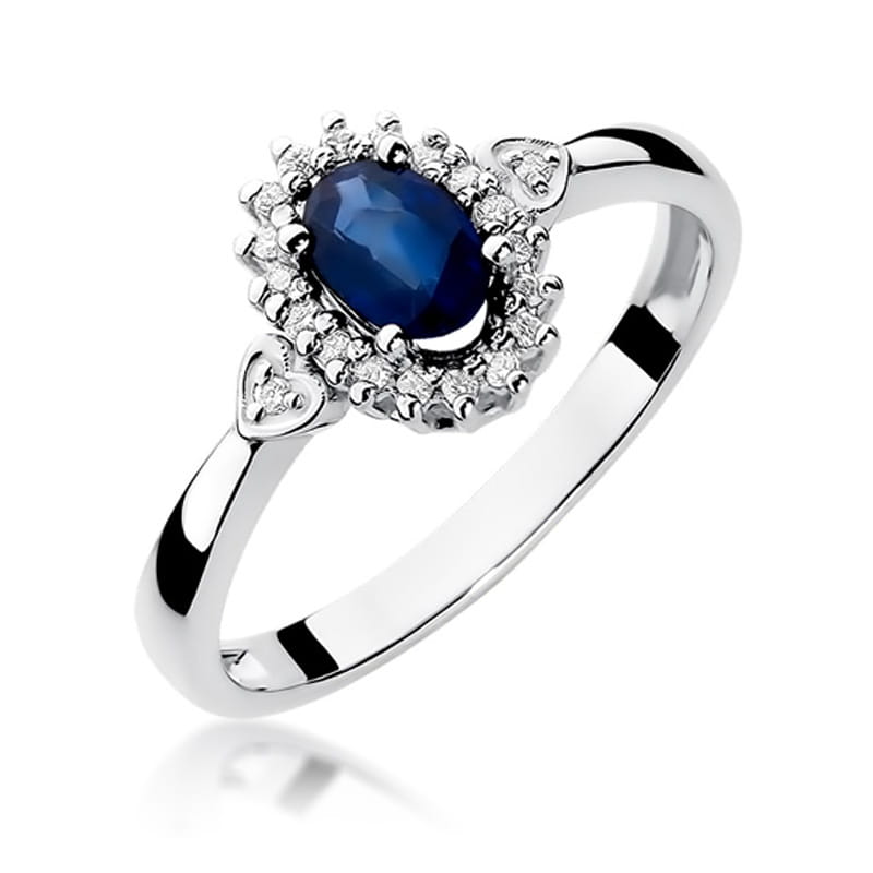 Pierścionek Szafir 0,70ct białe złoto 1 Pierścionek W312 Szafir 0
