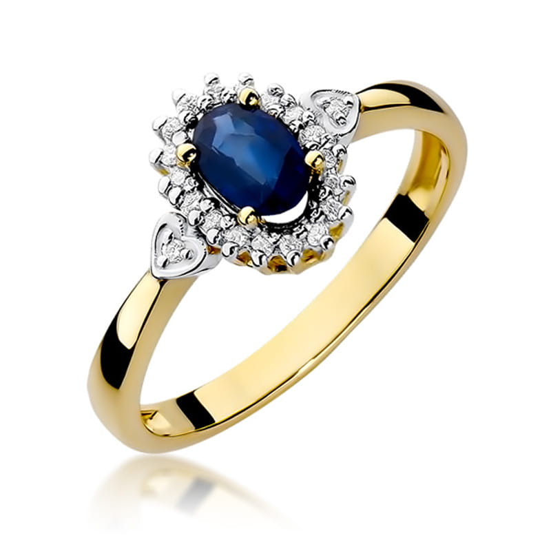 Pierścionek Szafir 0,70ct żółte złoto 1 Pierścionek W312 Szafir 0