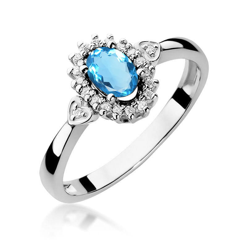 Pierścionek Topaz 0,50ct białe złoto 1 Pierścionek W312 Topaz 0