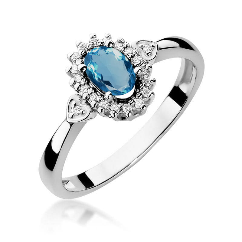 Pierścionek Topaz London Blue 0,50ct białe złoto 1 Pierścionek W312 Topaz London Blue 0