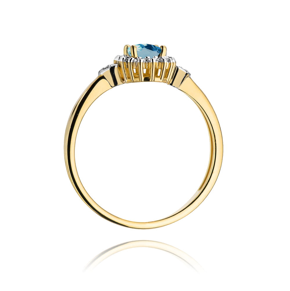 Pierścionek Topaz London Blue 0,50ct żółte złoto 3 Pierścionek Topaz London Blue 0,50ct żółte złoto - obrazek 3