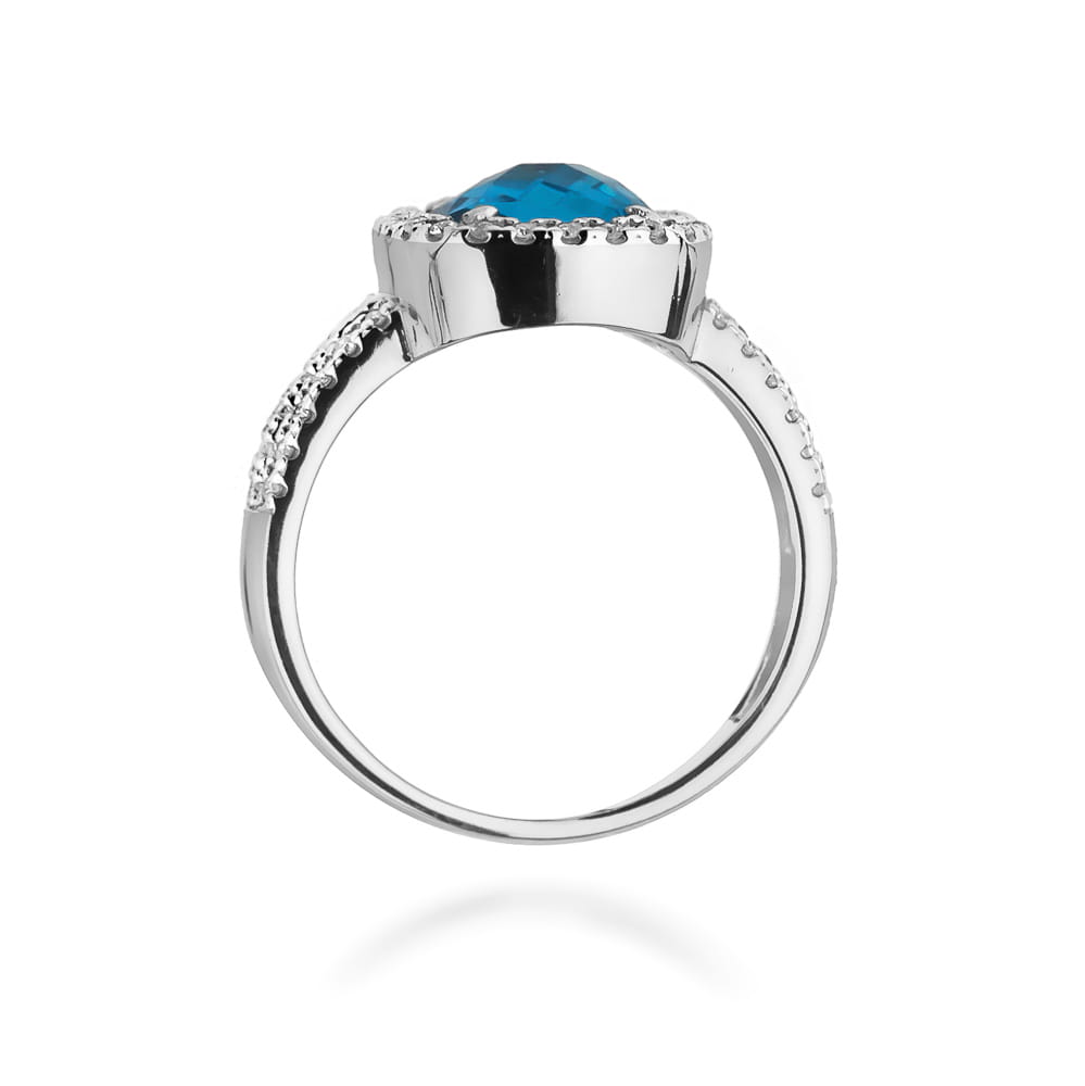 Pierścionek Topaz 3,00ct białe złoto 3 Pierścionek Topaz 3,00ct białe złoto - obrazek 3