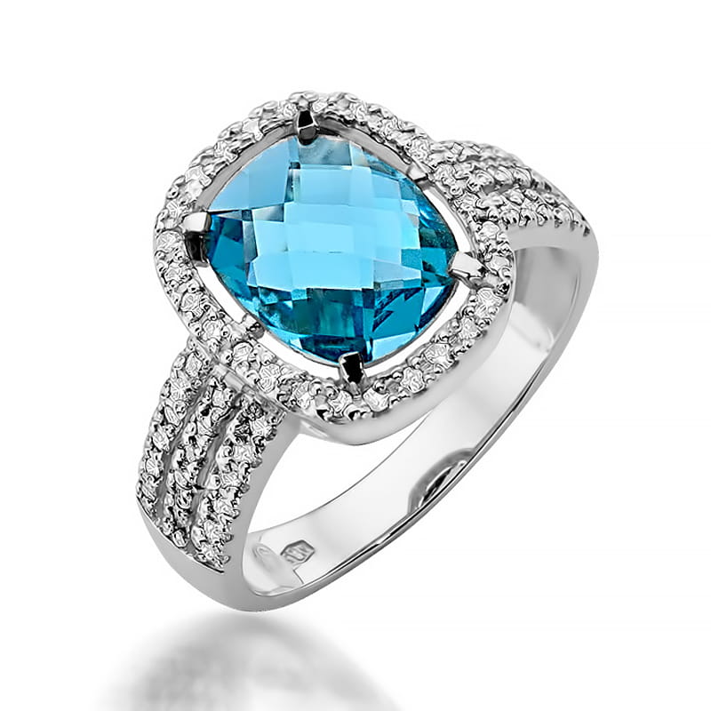 Pierścionek Topaz 3,00ct białe złoto 1 Pierścionek W313 Topaz 3