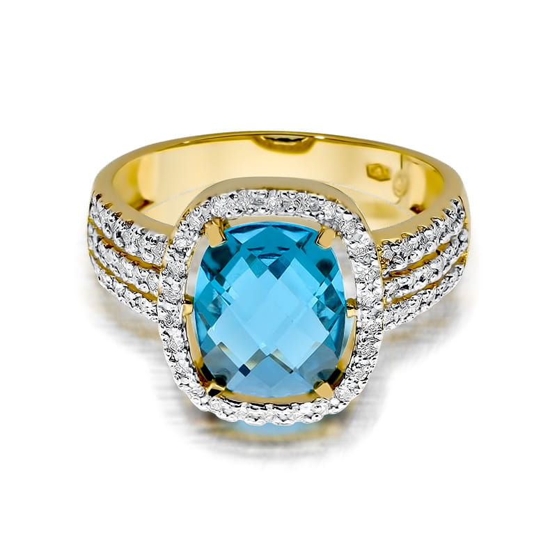 Pierścionek Topaz 3,00ct żółte złoto 2 00ct żółte złoto Jubiler Kraków BigDIAMOND
