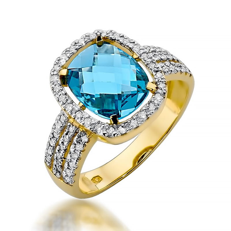 Pierścionek Topaz 3,00ct żółte złoto 1 Pierścionek W313 Topaz 3