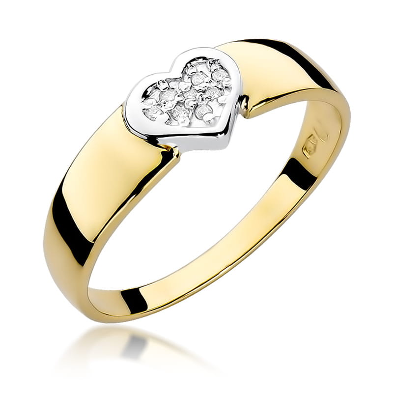 Pierścionek z diamentami żółte złoto 1 Pierścionek W314 z diamentami żółte złoto Jubiler Kraków BigDIAMOND