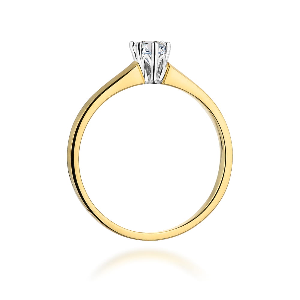 Pierścionek Diament 0,20ct żółte złoto 3 Pierścionek Diament 0,20ct żółte złoto - obrazek 3