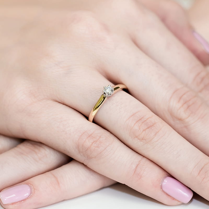 Pierścionek Diament 0,20ct żółte złoto 4 Pierścionek Diament 0,20ct żółte złoto - obrazek 4