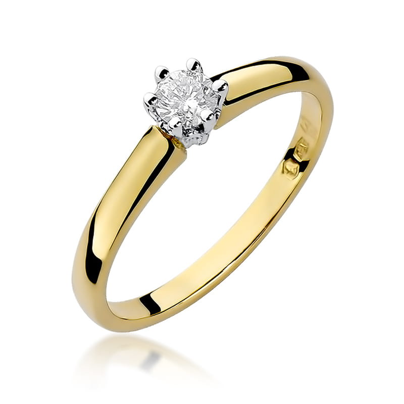 Pierścionek Diament 0,20ct żółte złoto 1 Pierścionek W317 Diament 0