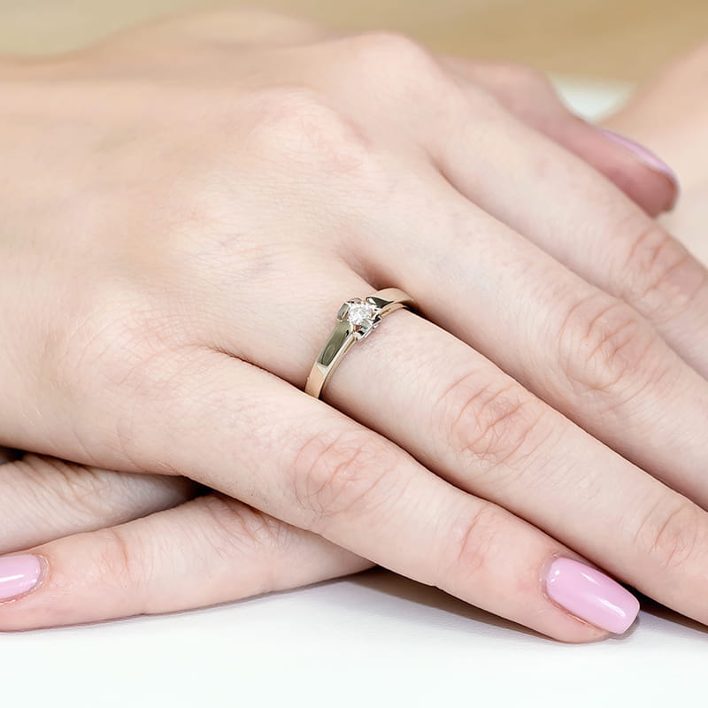 Pierścionek Diament 0,04ct białe złoto 4 Pierścionek Diament 0,04ct białe złoto - obrazek 4