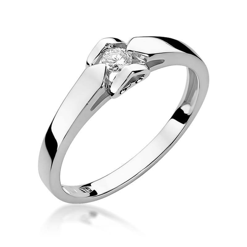 Pierścionek Diament 0,04ct białe złoto 1 Pierścionek W320 Diament 0