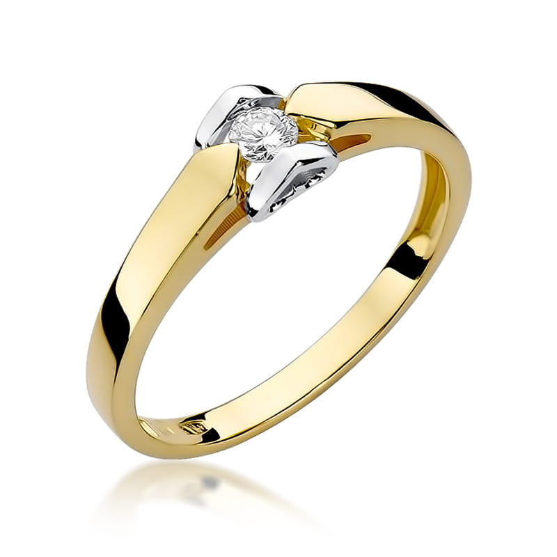 Pierścionek Diament 0,04ct żółte złoto 1 Pierścionek W320 Diament 0