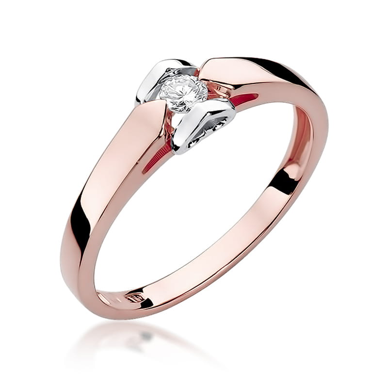 Pierścionek Diament 0,09ct różowe złoto 1 Pierścionek W320 Diament 0