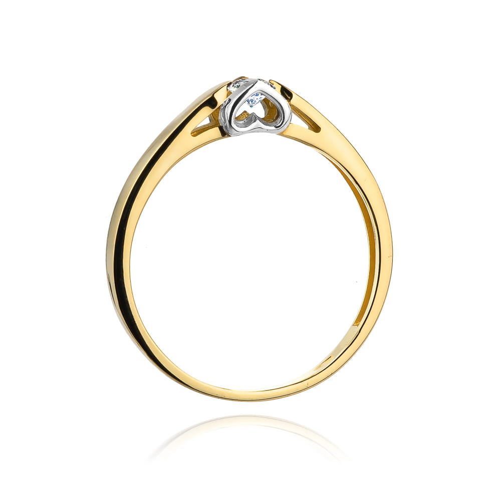 Pierścionek Diament 0,09ct żółte złoto 3 Pierścionek Diament 0,09ct żółte złoto - obrazek 3