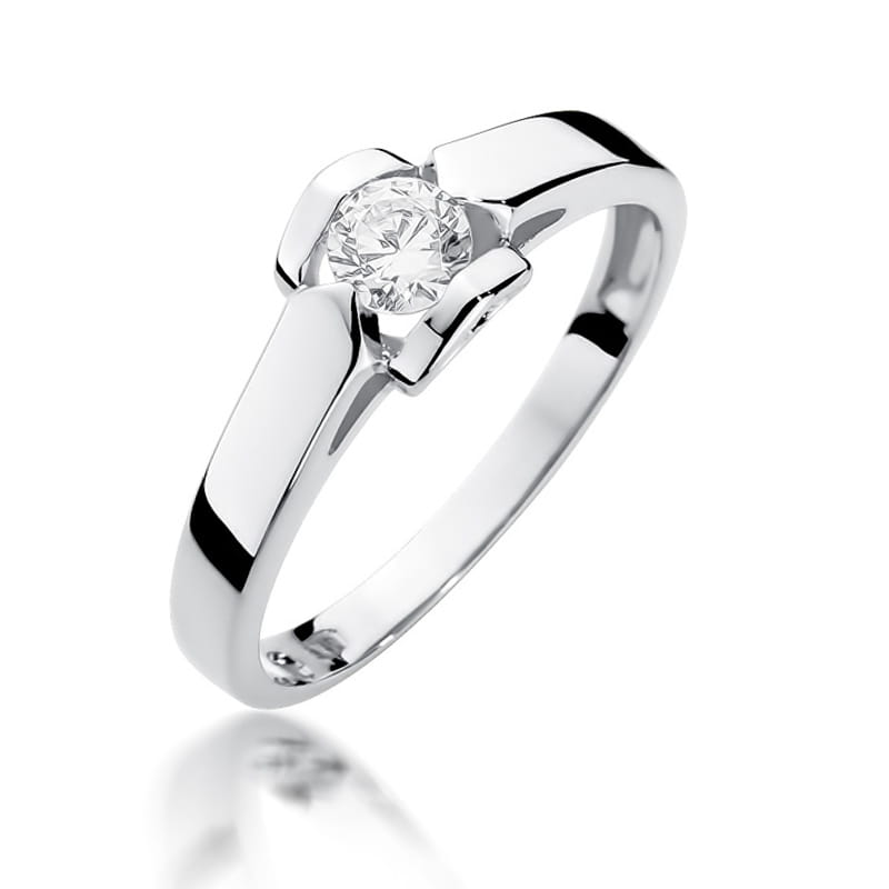 Pierścionek Diament 0,30ct białe złoto 1 Pierścionek W320 Diament 0