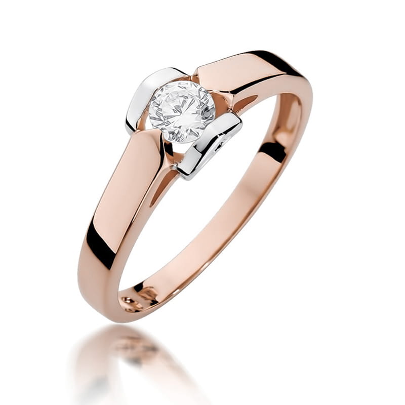 Pierścionek Diament 0,30ct różowe złoto 1 Pierścionek W320 Diament 0