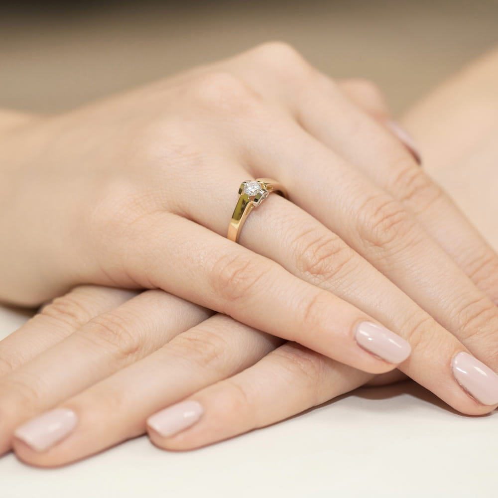 Pierścionek Diament 0,30ct żółte złoto 4 Pierścionek Diament 0,30ct żółte złoto - obrazek 4