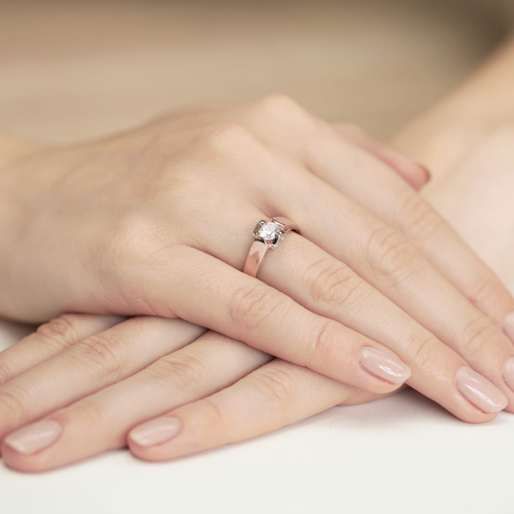 Pierścionek Diament 0,50ct różowe złoto 3 Pierścionek Diament 0,50ct różowe złoto - obrazek 3