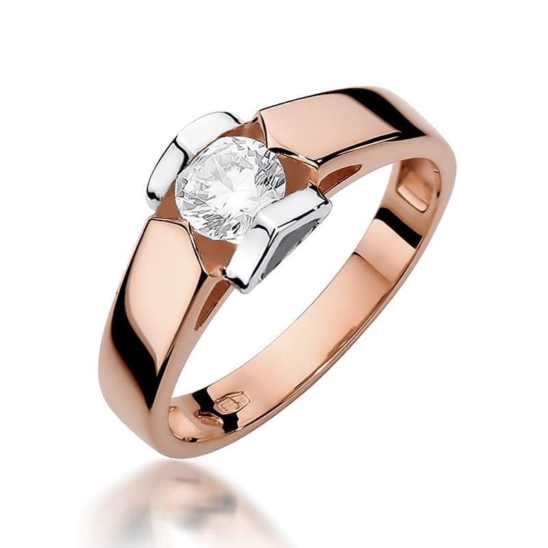 Pierścionek Diament 0,50ct różowe złoto 1 Pierścionek W320 Diament 0
